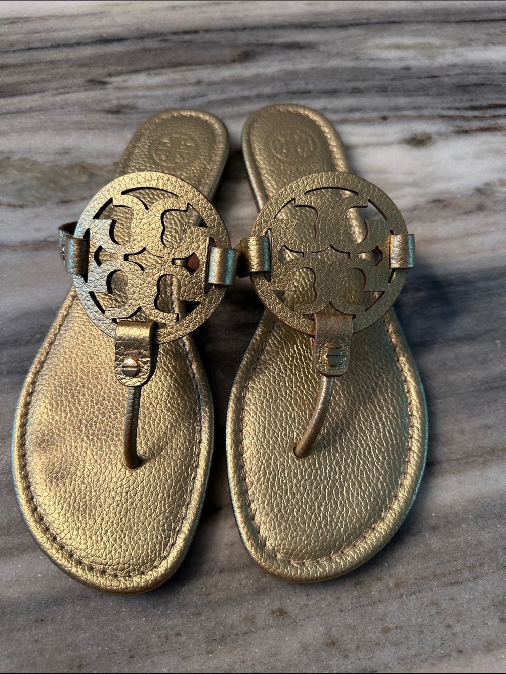 Tory Burch Miller Metallic Gold Sandals SIZE 11